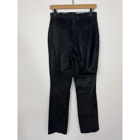 Vintage Paolo Santini Black Leather Pants | Size 8 High Rise - Picture 6 of 10